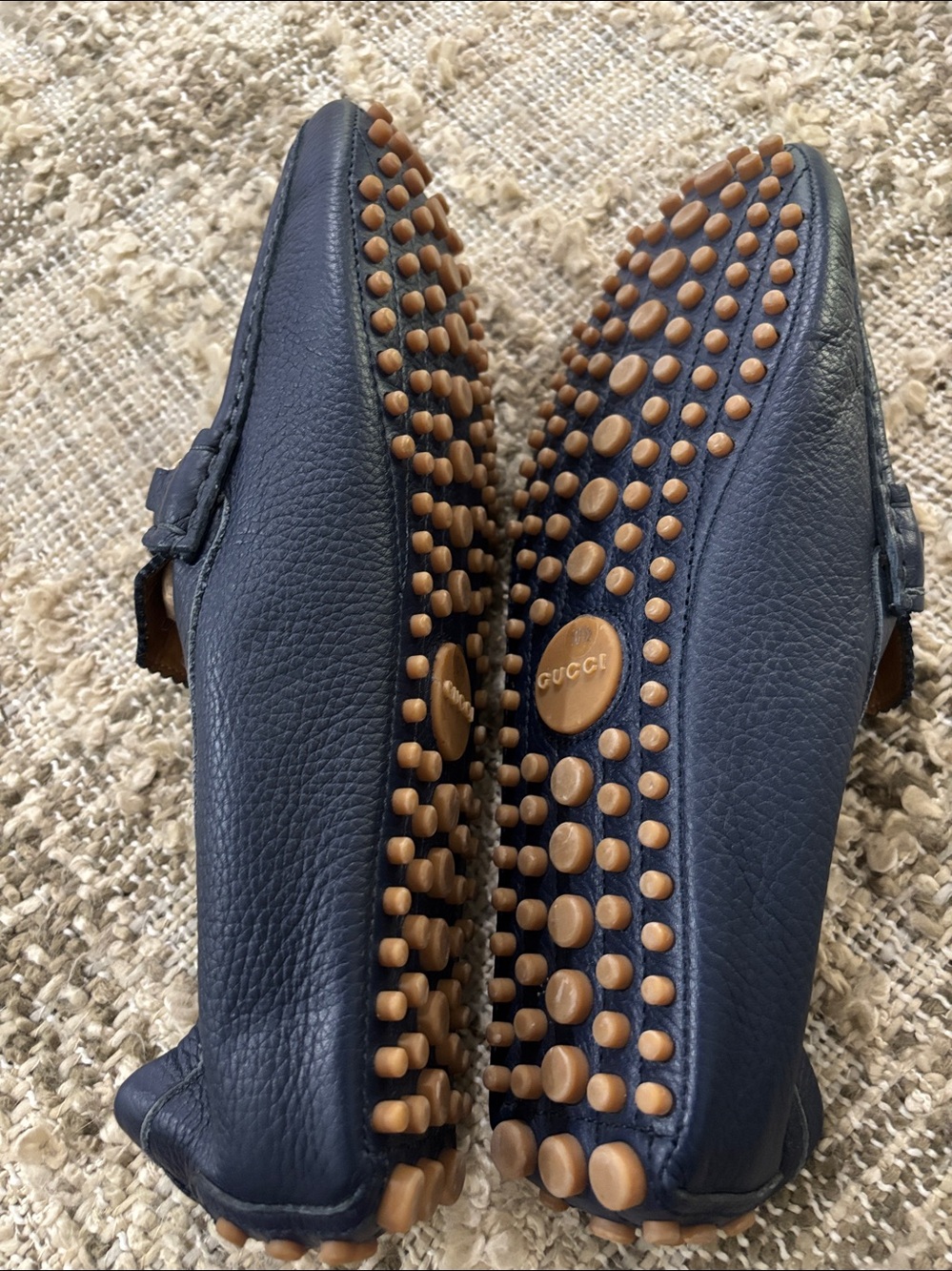 GUCCI Web Horsebit Driver
Moccasins Navy Leather Loafers Size 10.5 NWOT - Picture 6 of 17